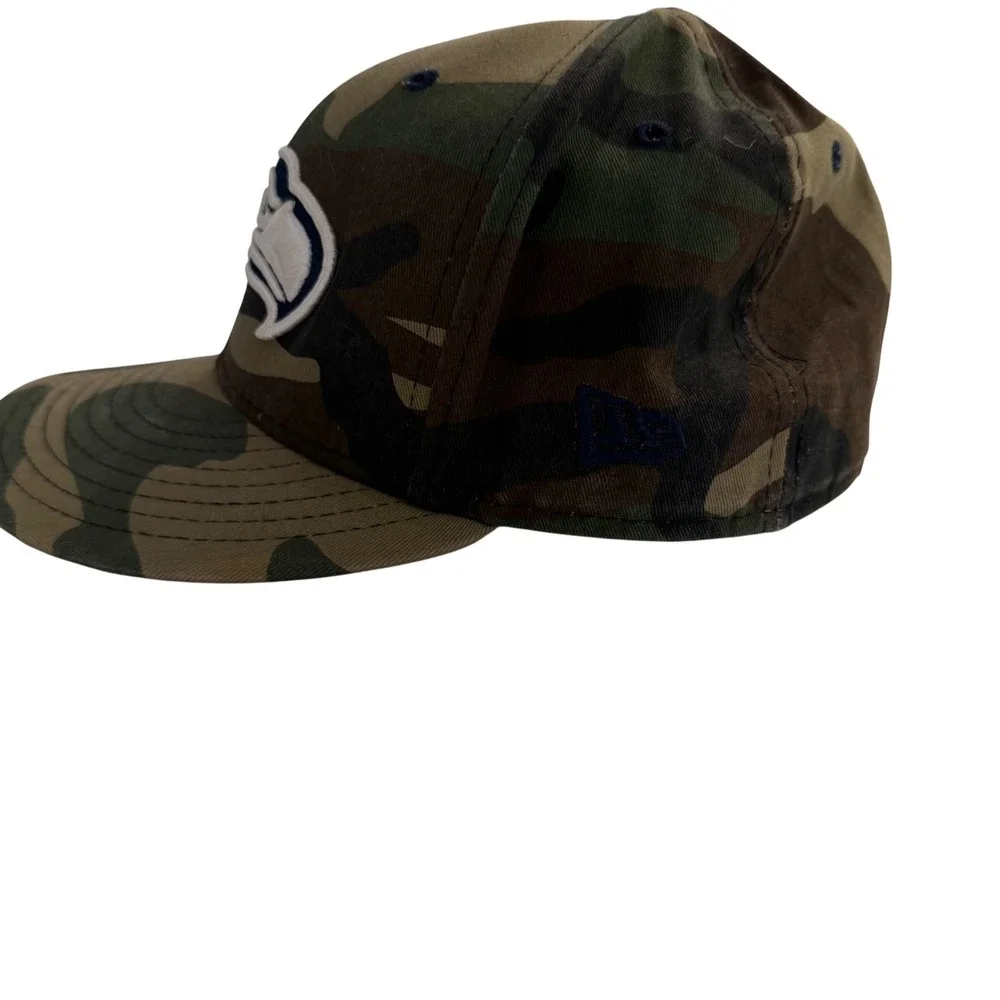 GOOD LUCK SEATTLE SEAHAWHKS Camo 59FIFTY‎ Fitted Hat Size 7 1/4 NFL